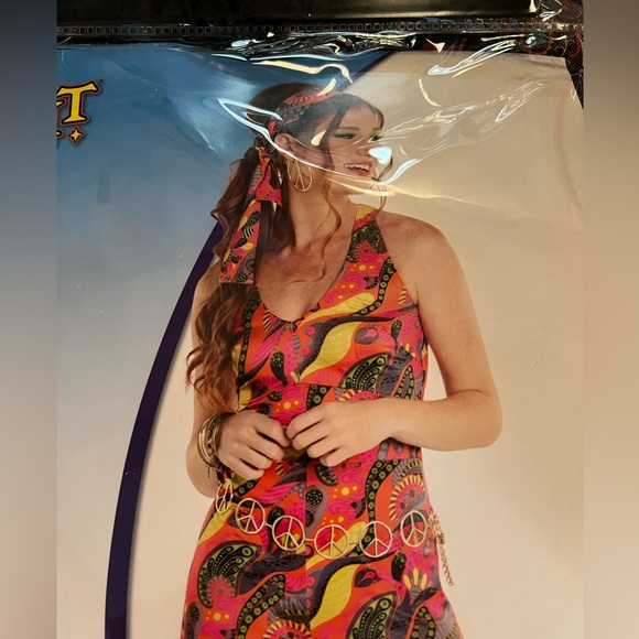 🆕 Spirit Adult 60s Hippie Jumpsuit Costume - Picture 6 of 17